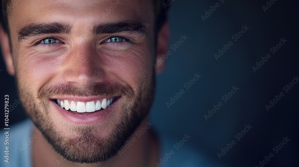 Smiling man with beard in close-up portrait image. Smiling man with beard in close-up portrait image.