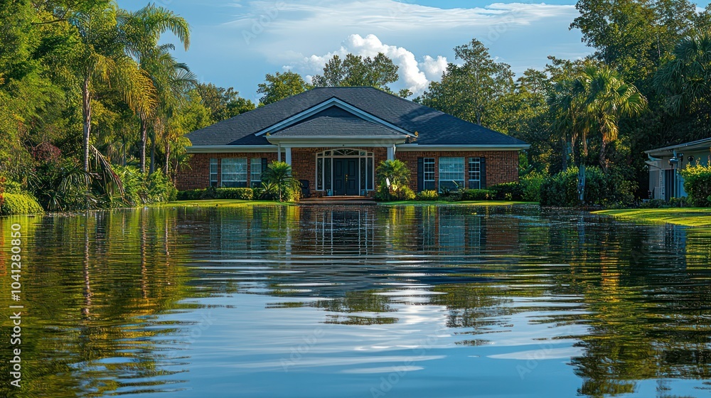 Obraz premium Protect your home with hurricane insurance, ensuring financial security after storm damage