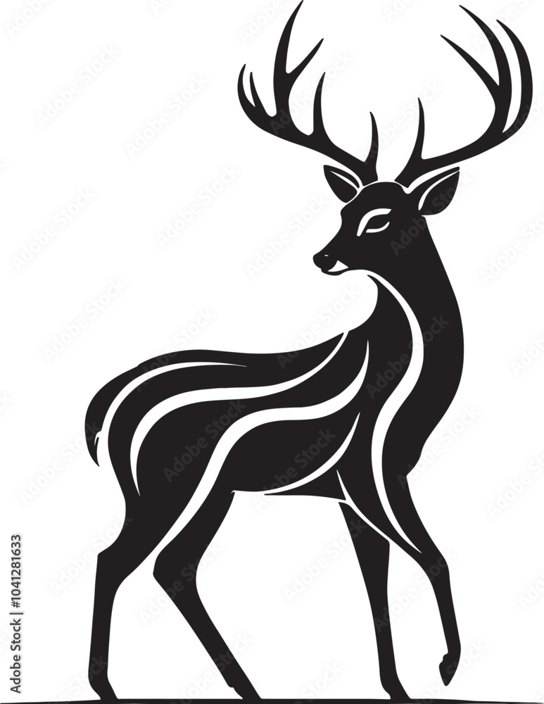 Obraz premium Silhouette Deer vector, Deer Illustration vector design