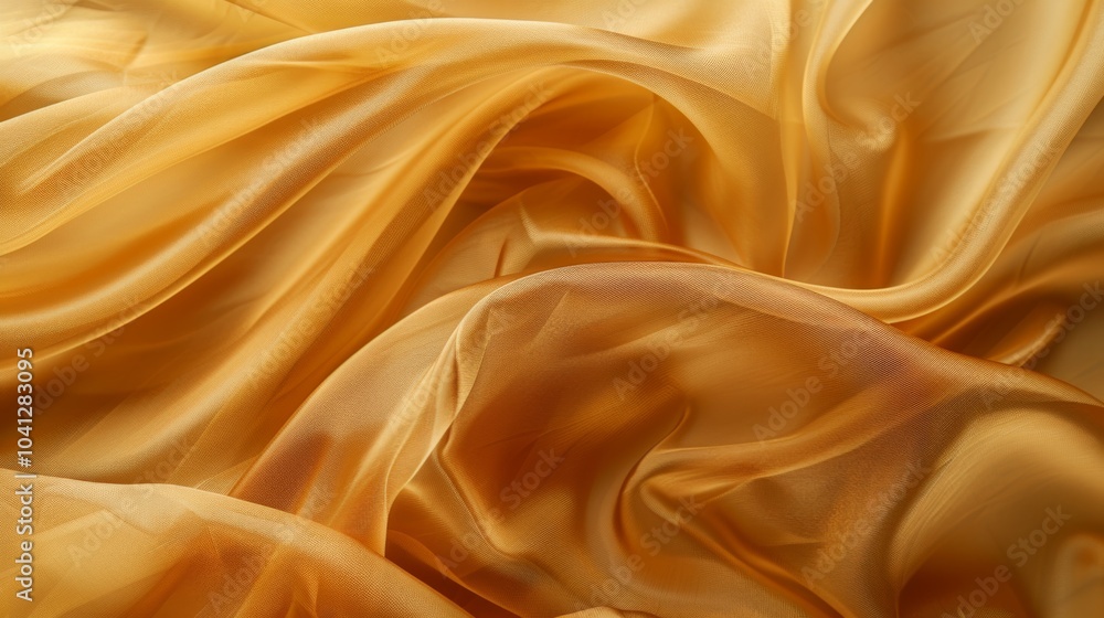 A luxurious, flowing golden fabric with a silky texture and mesmerizing curves, creating an ethereal and dreamy appearance, perfect for elegant and abstract visuals. A luxurious, flowing golden fabric with a silky texture and mesmerizing curves, creating an ethereal and dreamy appearance, perfect for elegant and abstract visuals.