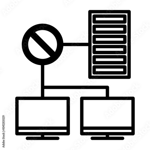Icon of a computer disconnected from the network.