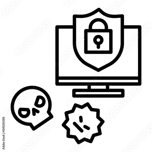 Icon of removing malware using antivirus software.