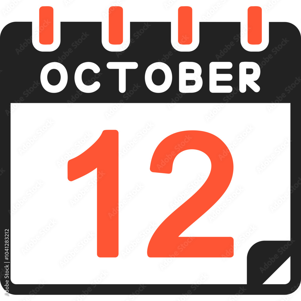 12 October Vector Icon Design 12 October Vector Icon Design