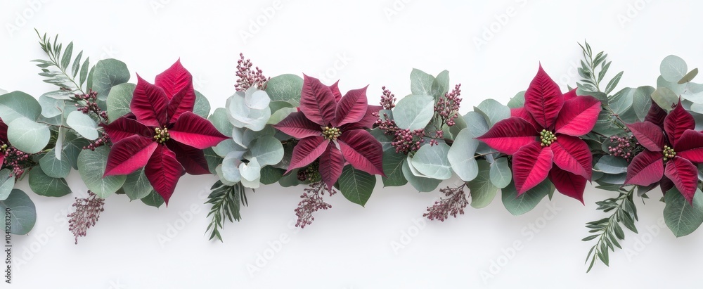 The Poinsettia and Greenery Garland The Poinsettia and Greenery Garland