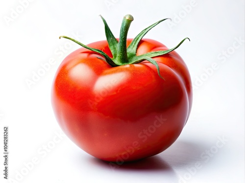 Wallpaper Mural Fresh Ripe Red Tomato with Green Stem Isolated on White Background for Culinary and Healthy Eating Themes Torontodigital.ca