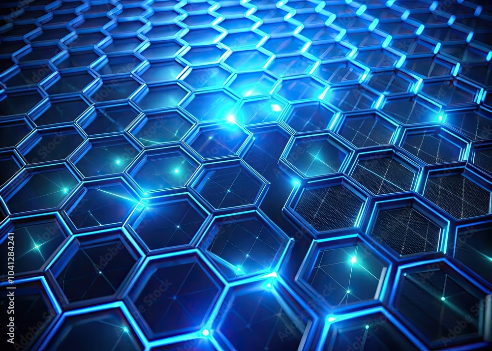 Futuristic Blue Hexagonal Tech Grid: A Vision of Tomorrow's Connectivity Futuristic Blue Hexagonal Tech Grid: A Vision of Tomorrow's Connectivity