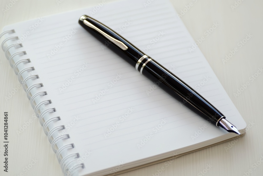 Minimalist pen on the desktop background, mockup with selective focus Minimalist pen on the desktop background, mockup with selective focus