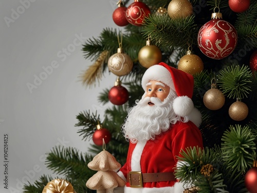 christmas tree and santa 