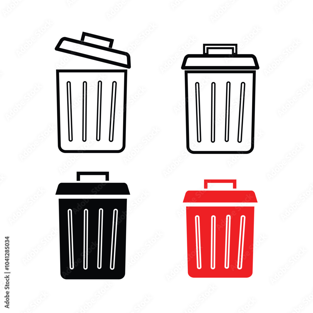 delete, trash bin, garbage icon symbol vector template collection delete, trash bin, garbage icon symbol vector template collection