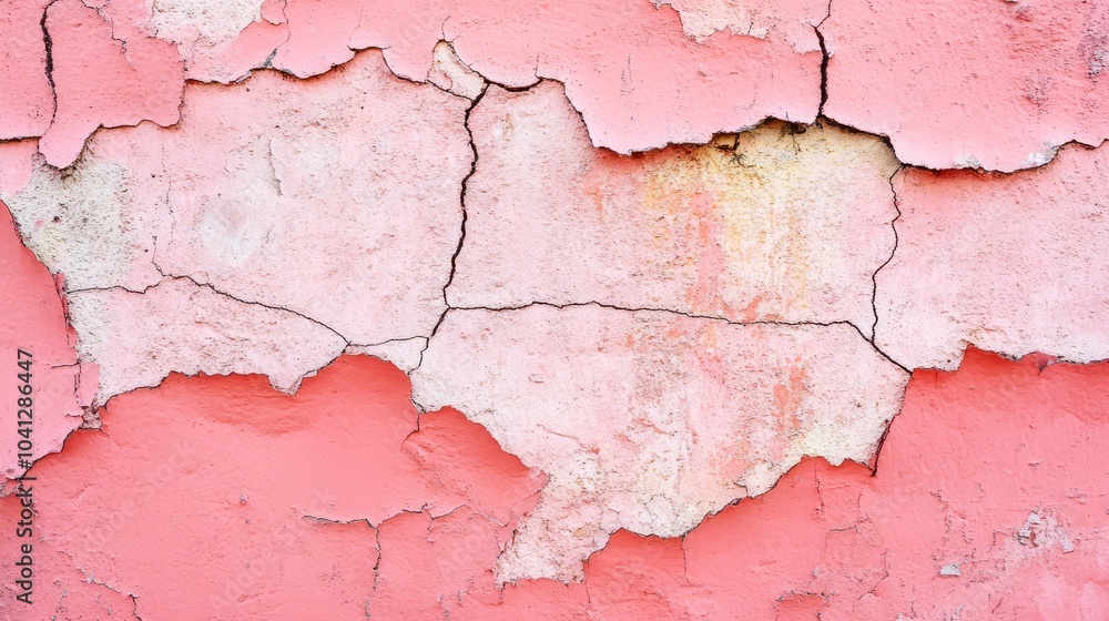 Obraz premium Cracked Pink Wall Texture