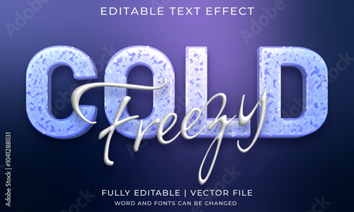 Editable cold and freezy text effect for design projects