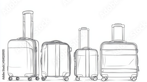 Set of Travel Luggage Illustrations
