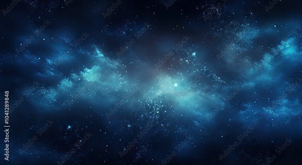 Blue nebula with bright stars. Blue nebula with bright stars.