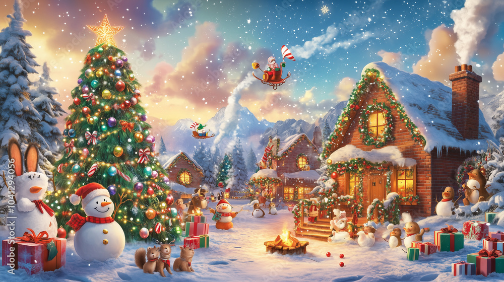 santa claus and snowman santa claus and snowman