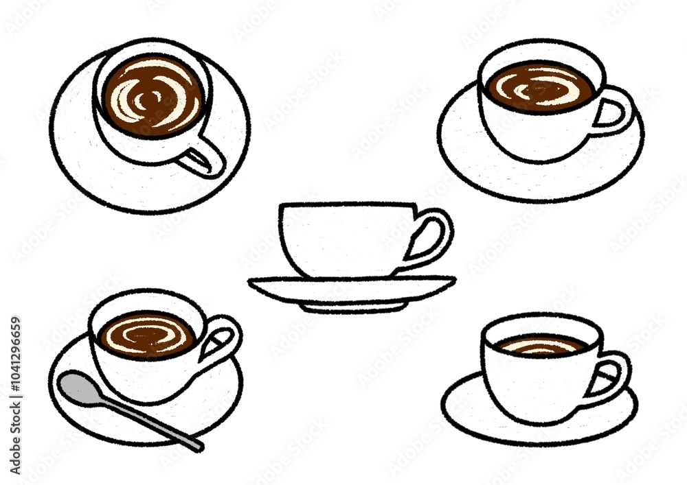 Obraz premium ホットコーヒー 角度いろいろ