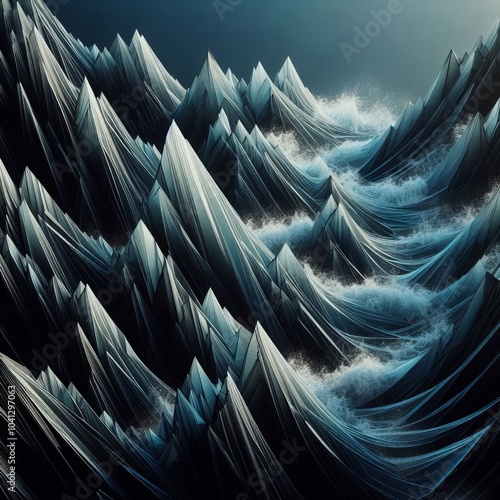 Jagged Waves Sharp angular waves that look almost like cracked g