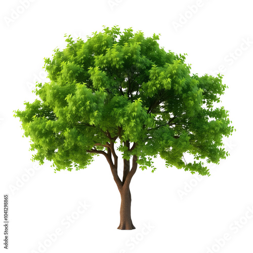 Green tree isolated on white background photo