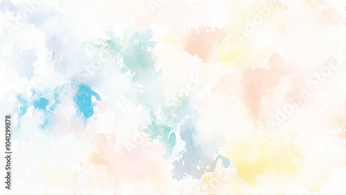 Hand drawn abstract soft pastel watercolor background. Smooth color watercolour painting soft textured on wet white paper background. Soft rainbow color background material.