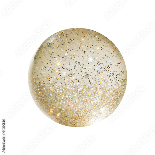 A luxurious gold glitter sphere design, radiating elegance and sparkle.