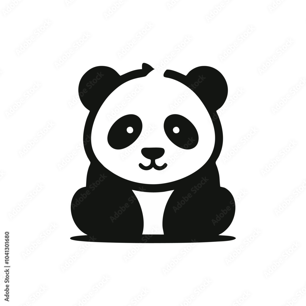 Fototapeta premium Panda cute logo icon design illustration