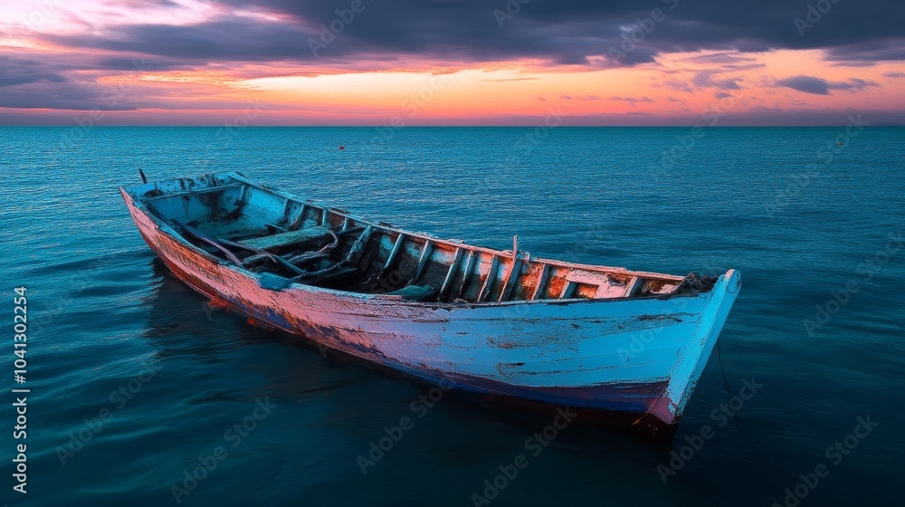Sinking abandoned fishing boat represents neglect, forgotten dreams. Sinking abandoned fishing boat represents neglect, forgotten dreams.