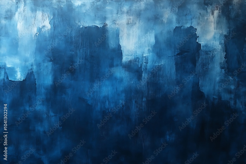 Naklejka premium Abstract blue painted wall texture background