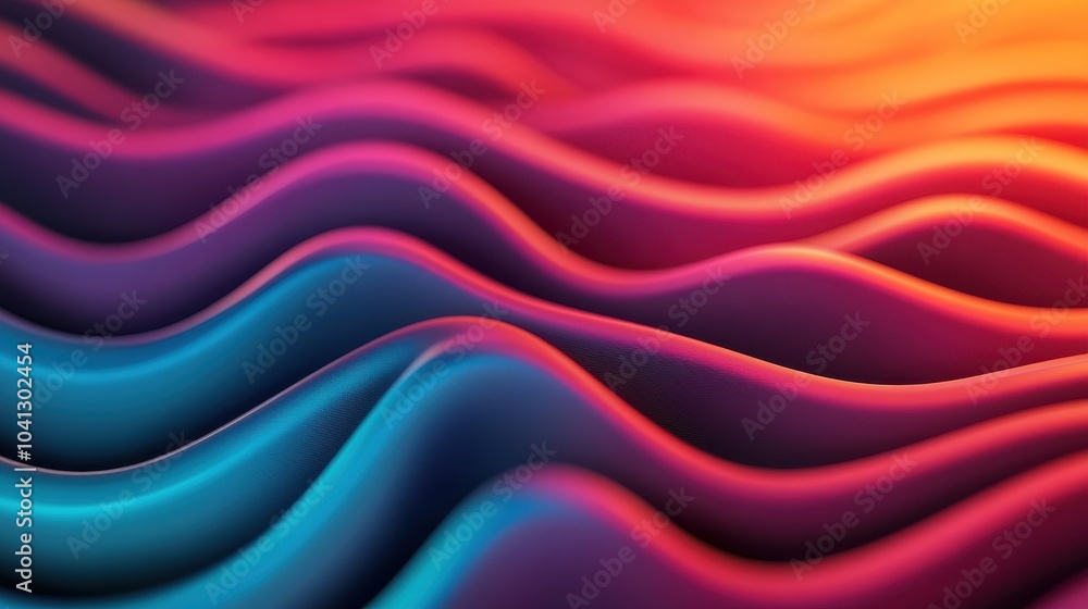 Fototapeta premium Abstract waves blend vibrant colors, creating a mesmerizing visual pattern that evokes motion and fluidity in a modern design.