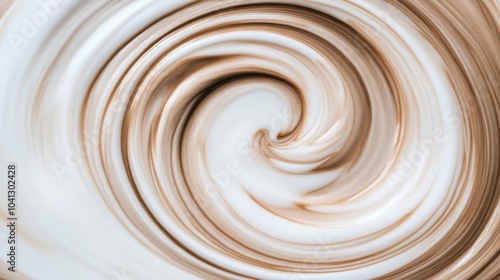 Abstract swirl pattern in soft hues of brown and white, creating a sense of movement and fluidity for artistic visuals.