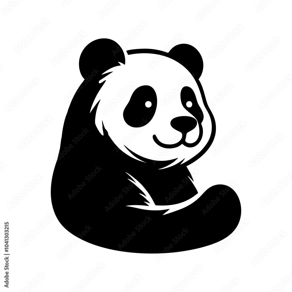 Fototapeta premium Panda cute logo icon design illustration