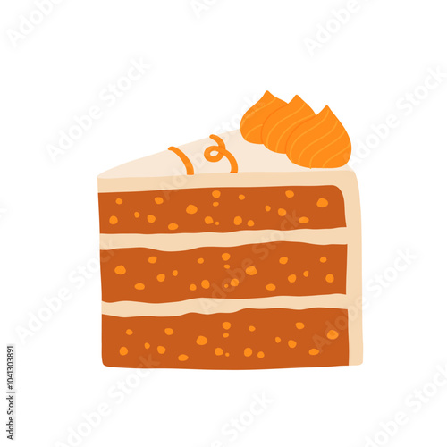 Birthday cake slices set. Sweet holiday bakery pieces collection. Pastry chocolate fruit, berry dessert with candles for breakfast. Vector hand drawn flat cartoon illustration