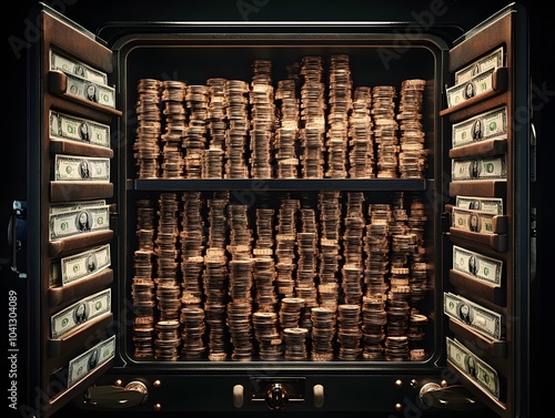 Safe box with money inside 3