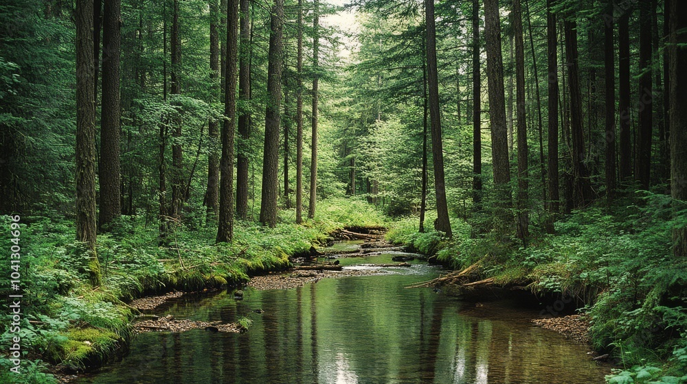 Obraz premium Tranquil Forest Stream