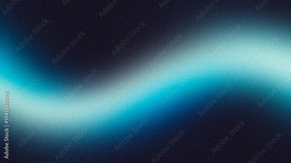 Grainy texture background, blue white abstract color wave, noisy dark banner poster header cover design, copy space