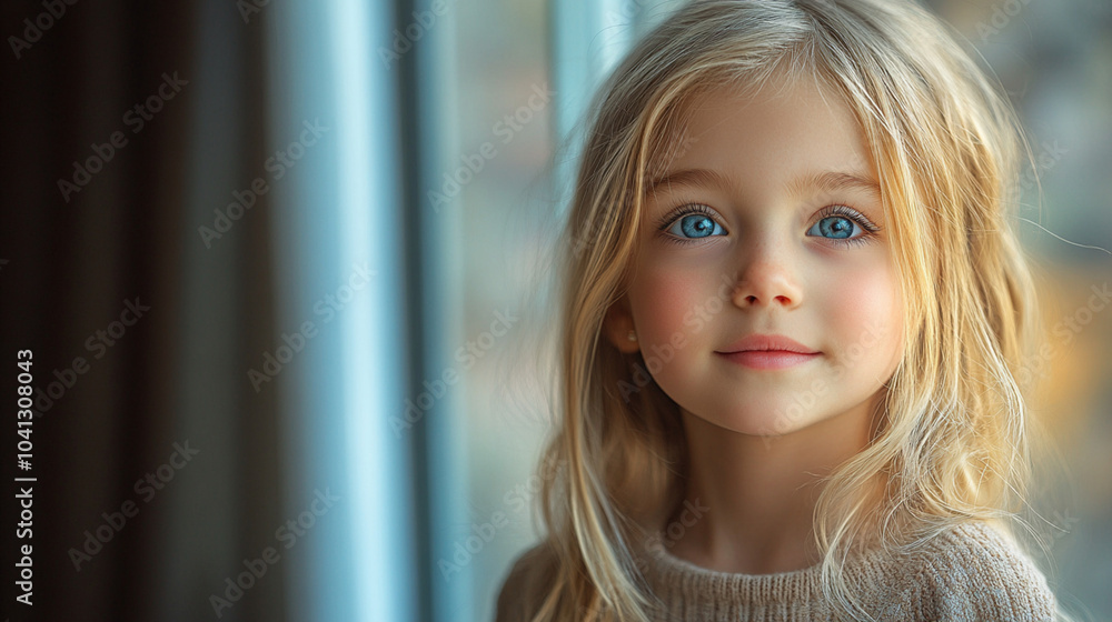 Very cute little blonde girl just woke up Very cute little blonde girl just woke up