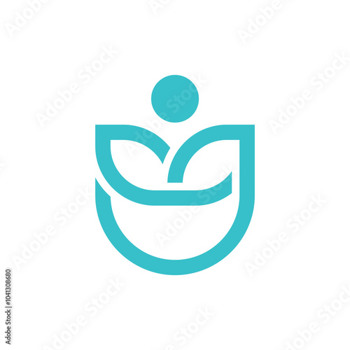 Initials Letter U People Health Logo Design Inspiration
