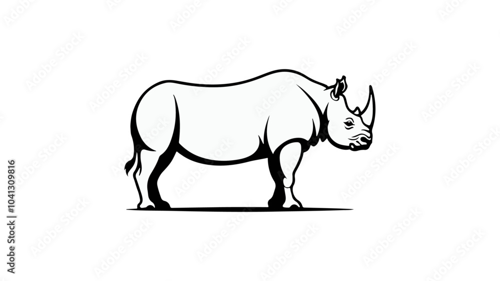 simple rhino outline vector illustration simple rhino outline vector illustration