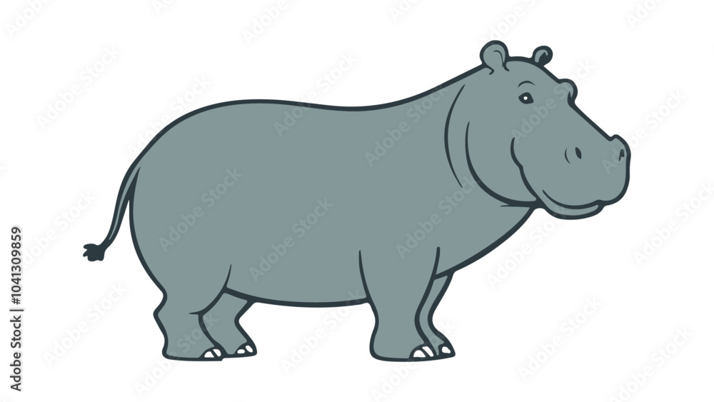 Obraz premium hippo vector simple illustration