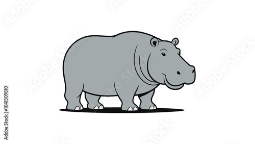 simple illustration of a hippo in vector