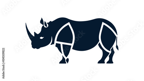 abstract rhino cartoon shape vector illustration