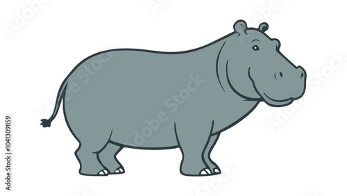 hippo vector simple illustration