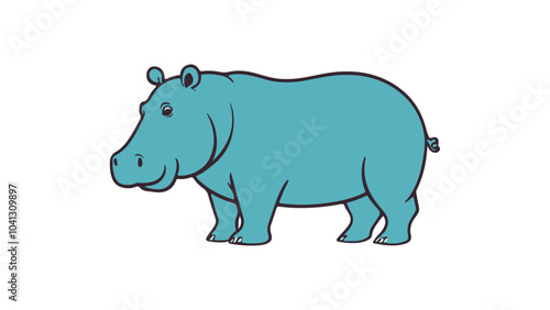 illustration of a hippo in vector