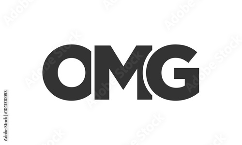 OMG logo design template with strong and modern bold text. Initial based vector logotype featuring simple and minimal typography. Trendy company identity.