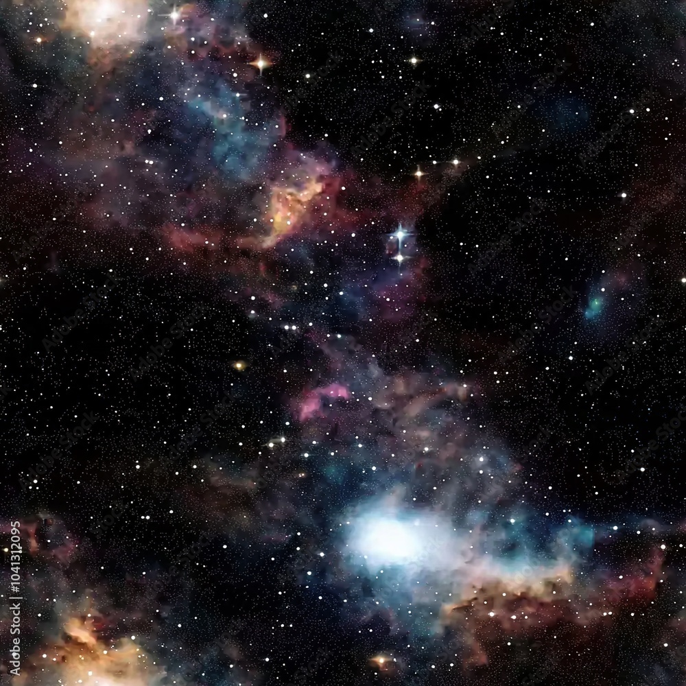 Galaxy Nebula Outer Space Full of Stars, Seamless Pattern Texture Galaxy Nebula Outer Space Full of Stars, Seamless Pattern Texture