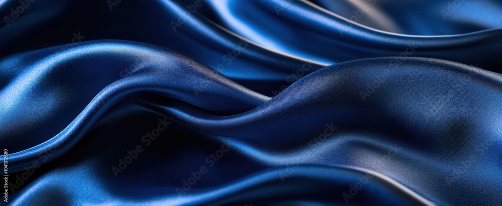 Obraz premium The Elegant Blue Satin Waves