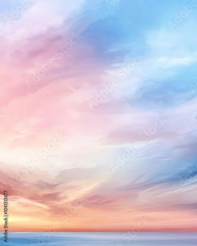 Minimalist cloud and sky illustration with soft pastel shades, symbolizing freedom in the present moment