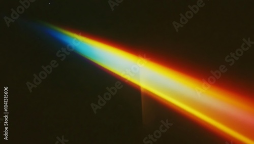 Abstract Colorful Light Beam with Prism Effect - Vibrant Rainbow Spectrum on Dark Background