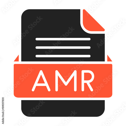 AMR File Format Vector Icon Design