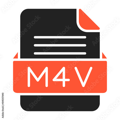 M4V File Format Vector Icon Design