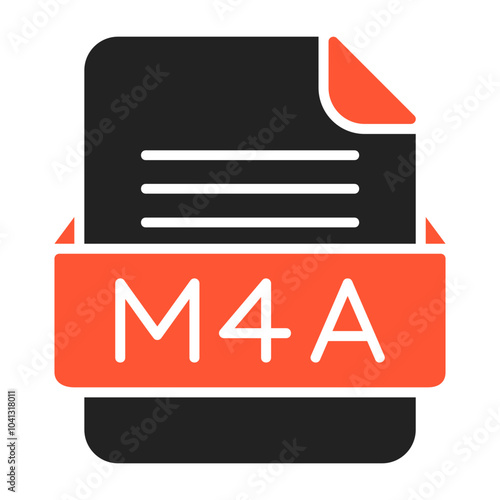 M4A File Format Vector Icon Design