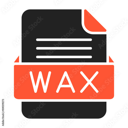 WAX File Format Vector Icon Design